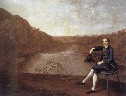 Arthur Devis Philip Howard Seated before a panorama of the river Eden at Corby Castle oil painting artist